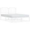 vidaXL Bed Frame White Powder-coated steel Full Bed Frame Rectangular