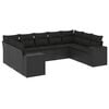 vidaXL Garden Sofa Set Black PE rattan, powder-coated steel, polyester