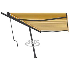 vidaXL Retractable Awning Yellow and White