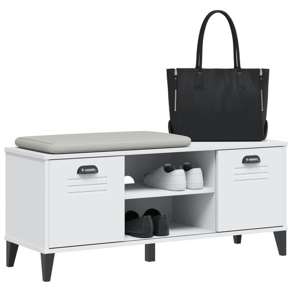 vidaXL Shoe Storage Bench White Engineered Wood, Plastic