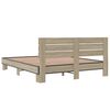vidaXL Bed Frame Sonoma oak Engineered wood, metal King Size Modern