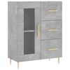 vidaXL Highboard Concrete Grey Engineered Wood, Iron, Glass Extra Tall