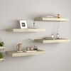 vidaXL Wall Shelf Set of 4 Oak Honeycomb MDF Medium Wall mounting