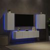vidaXL TV Wall Unit White Engineered Wood Medium TV Wall Unit