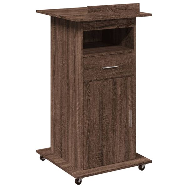 vidaXL Lectern Brown Oak Engineered Wood Standard Lectern Rectangular