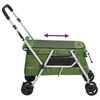 vidaXL Dog Stroller Green Linen fabric 39.4 x 19.3 x 37.8 in Foldable