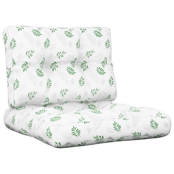 vidaXL Pallet Cushion Leaf Pattern 100% Polyester 23.6 x 23.6 in