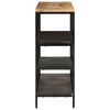 vidaXL Console Table Natural wood and black Solid rough mango wood and iron