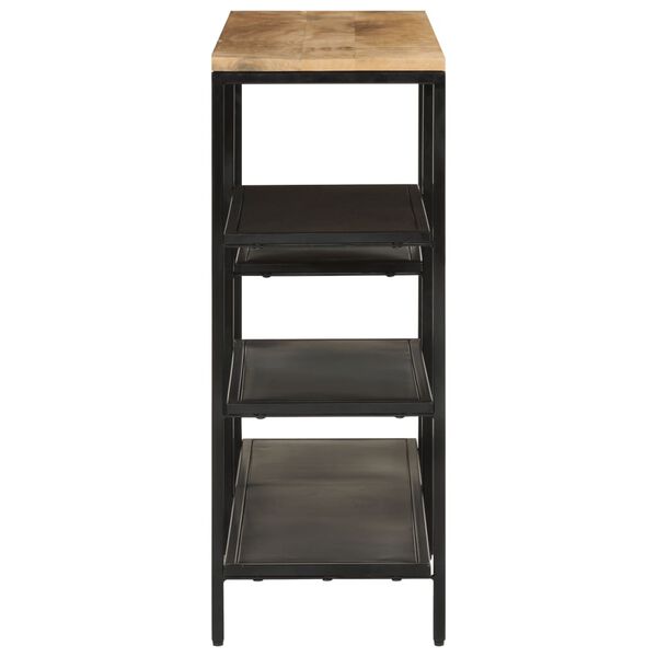 vidaXL Console Table Natural wood and black Solid rough mango wood and iron