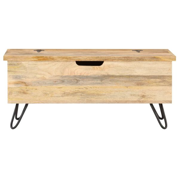 vidaXL Chest Natural wood Solid mango wood, Steel Medium Chest