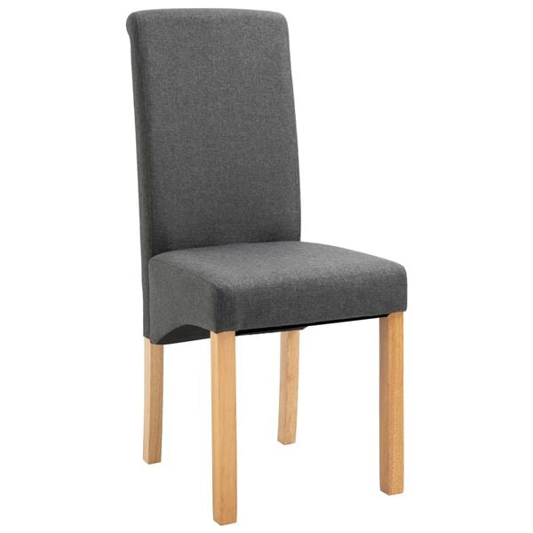 vidaXL Dining Chair Set of 4 Gray Fabric and wood