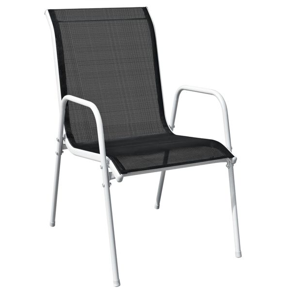 vidaXL Garden Chair Set of 2 Black and grey