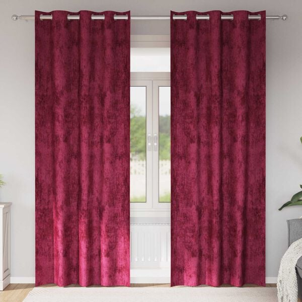 vidaXL Velvet Curtains 2 pcs Wine red 96.46 x 55.12 in Velvet