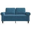 vidaXL 2-seater Sofa Blue Velvet (100% polyester), metal, textilene Medium