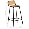 vidaXL Bar Stool Set of 2 Natural wood, Black