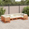 vidaXL Garden Sofa Set Wax brown, Cream