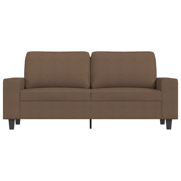 vidaXL 2-Seater Sofa Brown Polyester Fabric, Metal, Textilene Medium