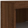 vidaXL Sideboard Brown Oak Engineered wood, Glass Medium Sideboard