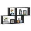 vidaXL Wall Shelf Black Engineered Wood Medium Wall mounting