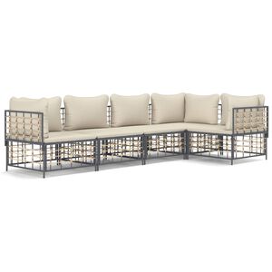 vidaXL Garden Lounge Set Anthracite, Beige