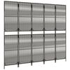 vidaXL Room Divider 5 Panels Gray Poly Rattan