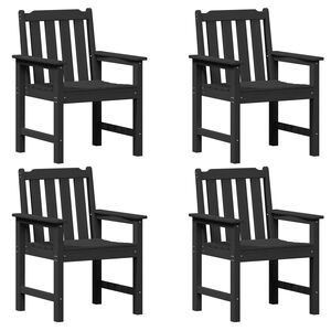 vidaXL Garden Chair 4 pcs Black 65.5 x 59 x 88 cm Polyethylene