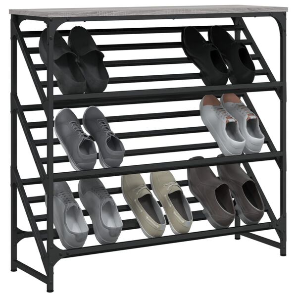 vidaXL Shoe Rack Grey Sonoma Engineered wood Medium Shoe Rack