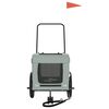 vidaXL Pet Bike Trailer Grey and Black Oxford fabric, iron, PVC Small