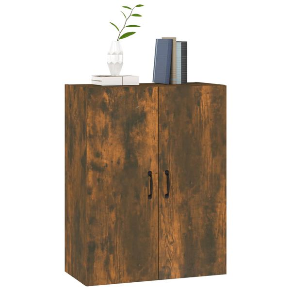 vidaXL Hanging Cabinet Smoked Oak Engineered Wood Medium Hanging Cabinet