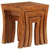 vidaXL Nesting Table Brown with a honey touch finish Solid acacia wood