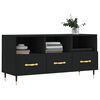 vidaXL TV Cabinet Black Engineered wood, iron 40.2 in wide TV Cabinet