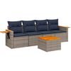 vidaXL 5 Piece Patio Sofa Set with Cushions Grey Poly Rattan (US only)