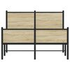 vidaXL Bed Frame Sonoma oak Steel, engineered wood Double Bed Frame