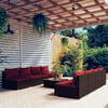 vidaXL Garden Lounge Set Brown, Cinnamon Red