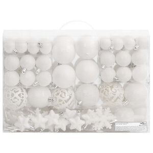 vidaXL Christmas Bauble Set Set of 111 White Polystyrene (PS)