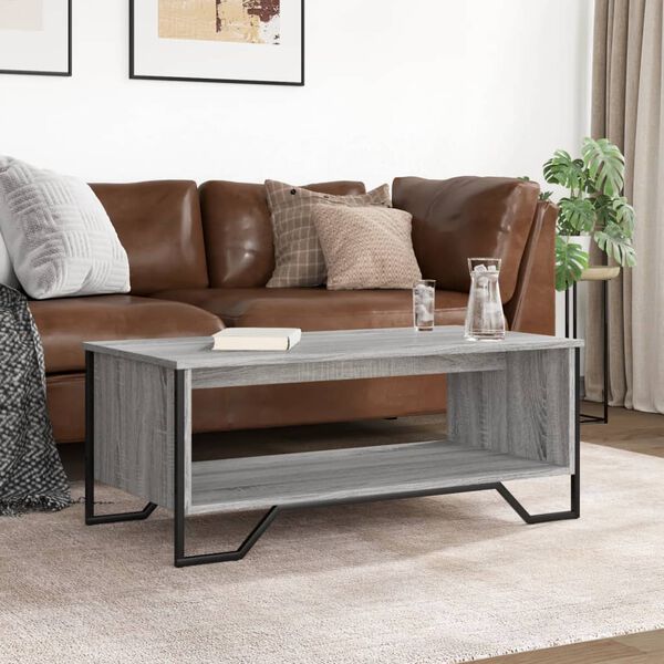 vidaXL Coffee Table Grey Sonoma Engineered Wood Low, small Coffee Table