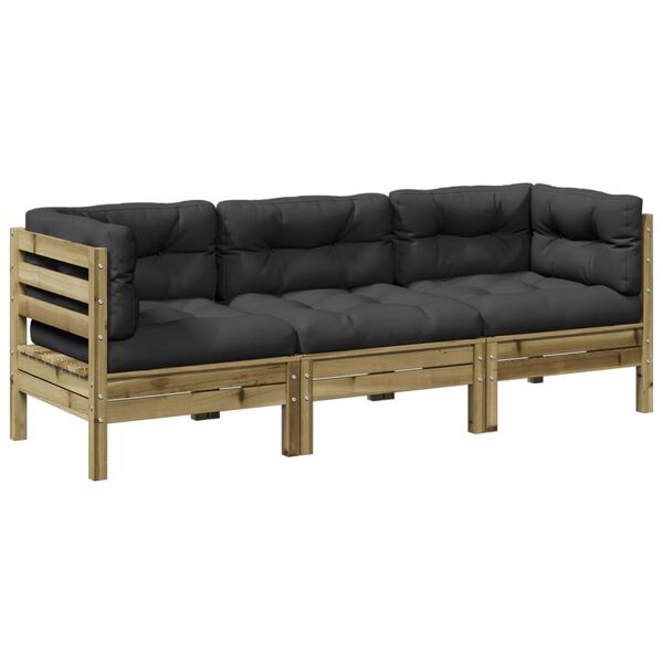 vidaXL Garden Sofa Set Anthracite Vacuum pressure treated pine wood Medium