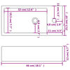 vidaXL Basin with Faucet Hole Rectangular Ceramic White 18.1"x10"x4.7"