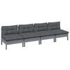 vidaXL 4-seater Garden Sofa Grey Solid pinewood Medium Modular