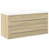 vidaXL Bathroom Furniture Set Sonoma oak, white Engineered wood, ceramic