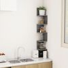 vidaXL Wall Corner Shelf High gloss grey Engineered wood