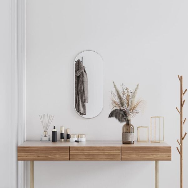 vidaXL Wall Mirror Silver Glass, PVC 27.6 x 11.8 in Minimalistic