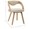vidaXL Dining Chair Set of 2 Cream and Light Brown Faux leather, Bentwood