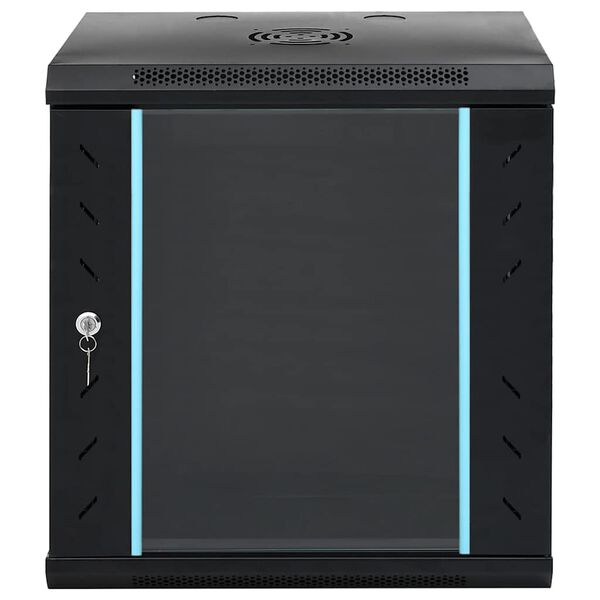 vidaXL Network Cabinet Black 20.87 x 17.72 x 23.62 in Steel