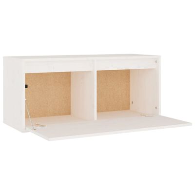 vidaXL Wall Cabinet White 31.5"x11.8"x13.8" Solid Wood Pine