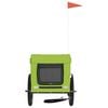 vidaXL Pet Bike Trailer Green, Black Oxford fabric, Iron, PVC Durable