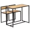 vidaXL Dining Set Natural wood and black