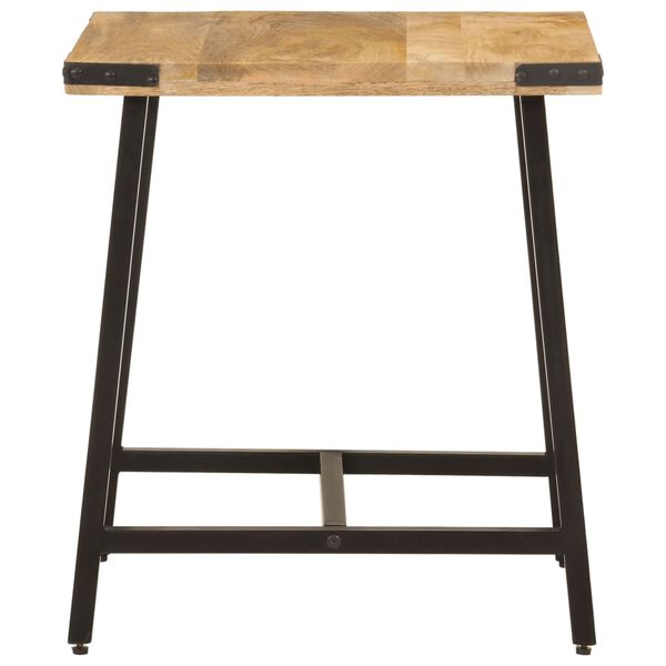 vidaXL Side Table Natural wood, Black Solid Mango Wood, Iron