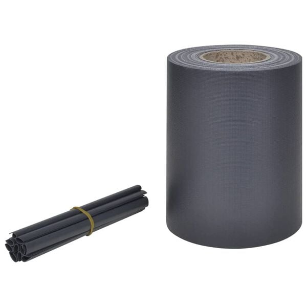 vidaXL Garden Privacy Screen PVC 229.7'x0.6' Dark Gray