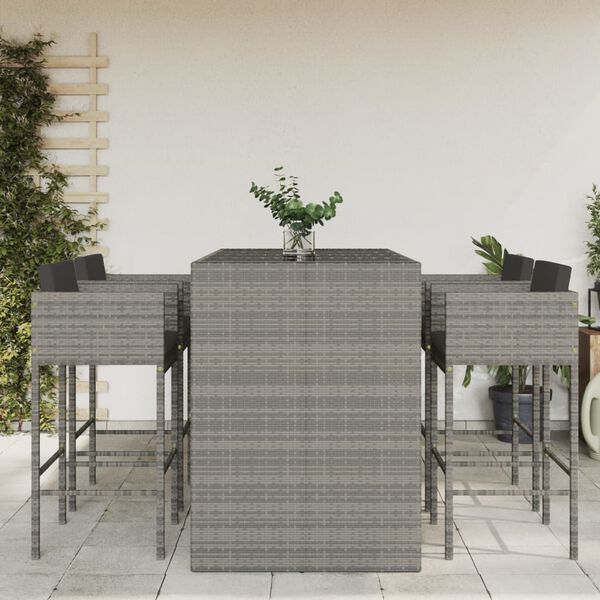 vidaXL Garden Bar Set Grey